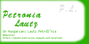 petronia lautz business card
